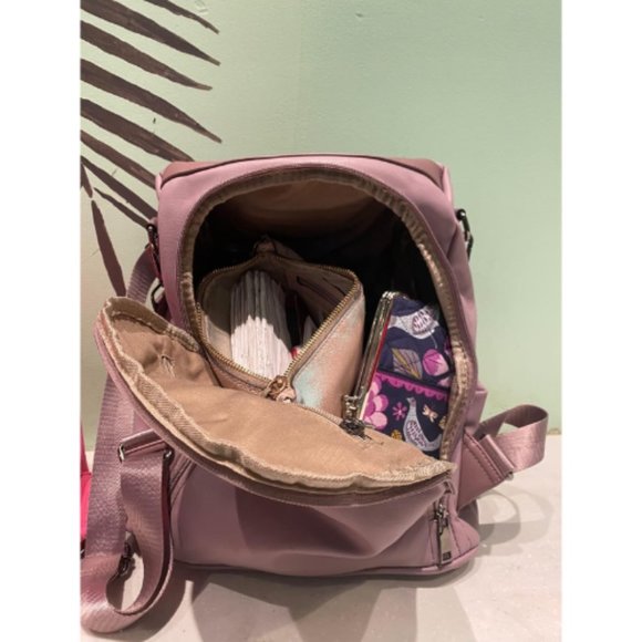 Women Purple PU Leather Anti Theft Shoulder Bags with Tassel
